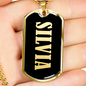 Silvia v02 - 18k Gold Finished Luxury Dog Tag Necklace