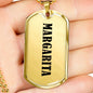 Margarita v01 - 18k Gold Finished Luxury Dog Tag Necklace