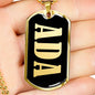 Ada v02 - 18k Gold Finished Luxury Dog Tag Necklace
