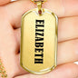 Elizabeth v01 - 18k Gold Finished Luxury Dog Tag Necklace