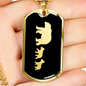 Mama Bear With 2 Cubs v2 - 18k Gold Finished Luxury Dog Tag Necklace