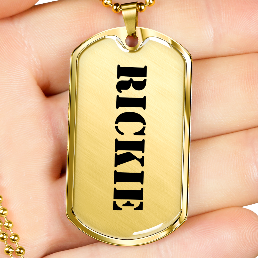 Rickie - 18k Gold Finished Luxury Dog Tag Necklace