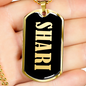 Shari v02 - 18k Gold Finished Luxury Dog Tag Necklace