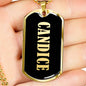 Candice v02 - 18k Gold Finished Luxury Dog Tag Necklace