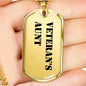 Veteran's Aunt - 18k Gold Finished Luxury Dog Tag Necklace