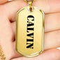 Calvin - 18k Gold Finished Luxury Dog Tag Necklace