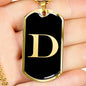 Initial D v2a - 18k Gold Finished Luxury Dog Tag Necklace