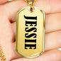 Jessie v01 - 18k Gold Finished Luxury Dog Tag Necklace