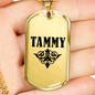 Tammy v01a - 18k Gold Finished Luxury Dog Tag Necklace