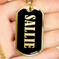 Sallie v02 - 18k Gold Finished Luxury Dog Tag Necklace