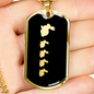 Mama Rabbit With 4 Kittens v2 - 18k Gold Finished Luxury Dog Tag Necklace