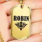 Robin v01a - 18k Gold Finished Luxury Dog Tag Necklace