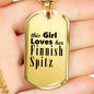 Finnish Spitz - 18k Gold Finished Luxury Dog Tag Necklace