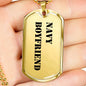 Navy Boyfriend - 18k Gold Finished Luxury Dog Tag Necklace