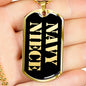 Navy Niece v2 - 18k Gold Finished Luxury Dog Tag Necklace