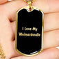 Love My Weimardoodle v5 - 18k Gold Finished Luxury Dog Tag Necklace