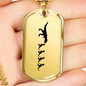 Mama Dinosaur With 4 Hatchlings - 18k Gold Finished Luxury Dog Tag Necklace