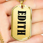 Edith v01 - 18k Gold Finished Luxury Dog Tag Necklace