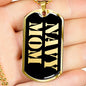 Navy Mom v2 - 18k Gold Finished Luxury Dog Tag Necklace
