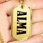 Alma v01 - 18k Gold Finished Luxury Dog Tag Necklace