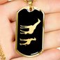 Mama Giraffe With 1 Calf v2 - 18k Gold Finished Luxury Dog Tag Necklace