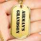 Airman's Grandson - 18k Gold Finished Luxury Dog Tag Necklace