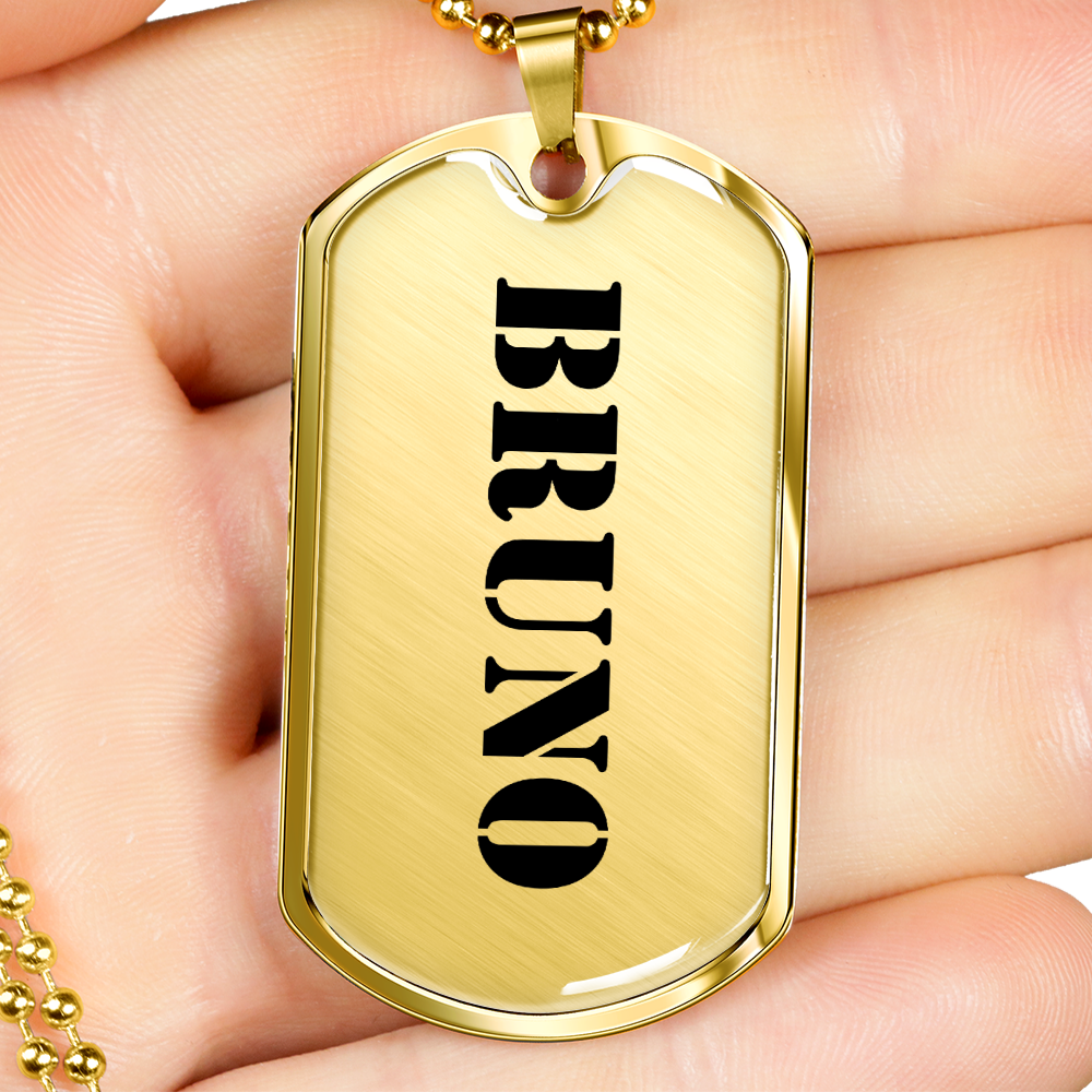 Bruno - 18k Gold Finished Luxury Dog Tag Necklace