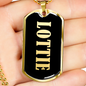 Lottie v02 - 18k Gold Finished Luxury Dog Tag Necklace