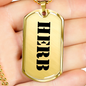 Herb - 18k Gold Finished Luxury Dog Tag Necklace