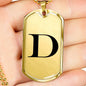 Initial D v1a - 18k Gold Finished Luxury Dog Tag Necklace