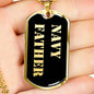 Navy Father v2 - 18k Gold Finished Luxury Dog Tag Necklace