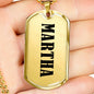 Martha v01 - 18k Gold Finished Luxury Dog Tag Necklace