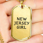 New Jersey Girl - 18k Gold Finished Luxury Dog Tag Necklace
