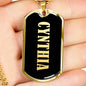 Cynthia v02 - 18k Gold Finished Luxury Dog Tag Necklace