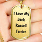 Love My Jack Russell Terrier v4 - 18k Gold Finished Luxury Dog Tag Necklace