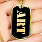 Art v2 - 18k Gold Finished Luxury Dog Tag Necklace