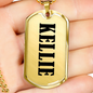 Kellie v01 - 18k Gold Finished Luxury Dog Tag Necklace