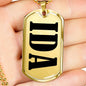Ida v01 - 18k Gold Finished Luxury Dog Tag Necklace