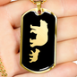 Mama Bear With 1 Cub v2 - 18k Gold Finished Luxury Dog Tag Necklace