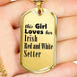 Irish Red and White Setter - 18k Gold Finished Luxury Dog Tag Necklace