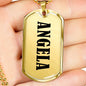 Angela v01 - 18k Gold Finished Luxury Dog Tag Necklace