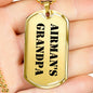 Airman's Grandpa - 18k Gold Finished Luxury Dog Tag Necklace