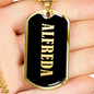Alfreda v02 - 18k Gold Finished Luxury Dog Tag Necklace