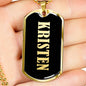 Kristen v02 - 18k Gold Finished Luxury Dog Tag Necklace