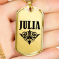 Julia v01a - 18k Gold Finished Luxury Dog Tag Necklace