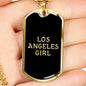Los Angeles Girl v2 - 18k Gold Finished Luxury Dog Tag Necklace