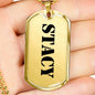 Stacy - 18k Gold Finished Luxury Dog Tag Necklace