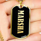 Marsha v02 - 18k Gold Finished Luxury Dog Tag Necklace