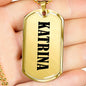 Katrina v01 - 18k Gold Finished Luxury Dog Tag Necklace