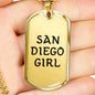 San Diego Girl - 18k Gold Finished Luxury Dog Tag Necklace